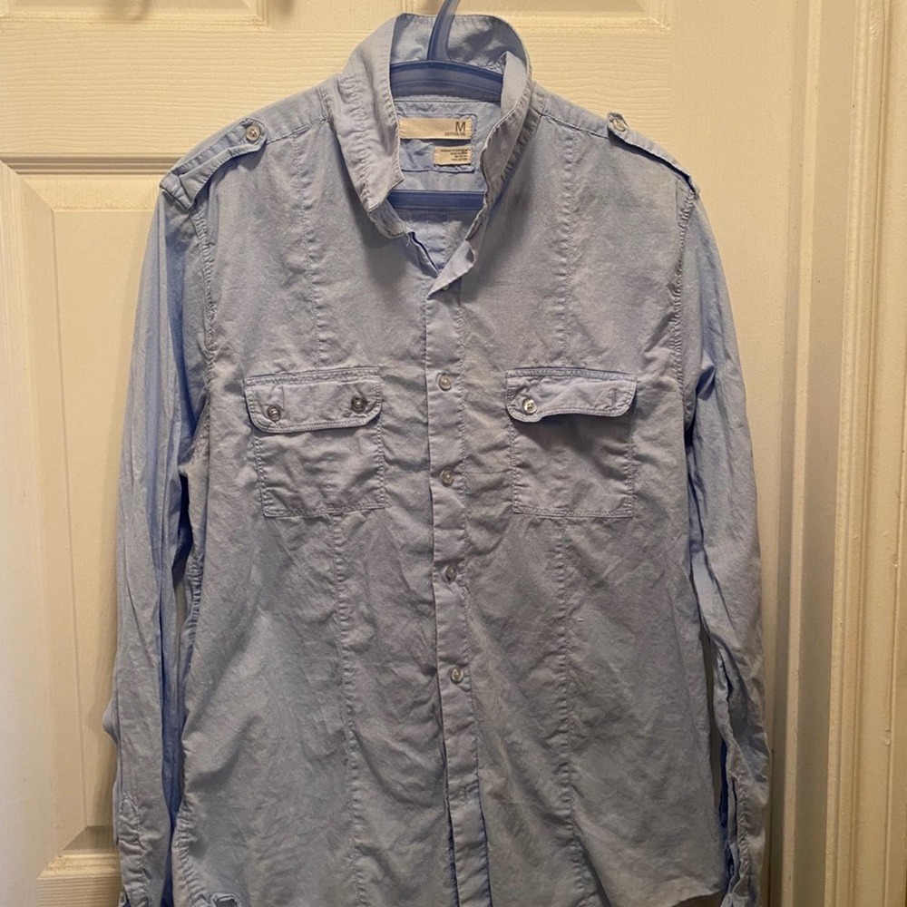 Women's Cotton On Blue button down shirt - Medium